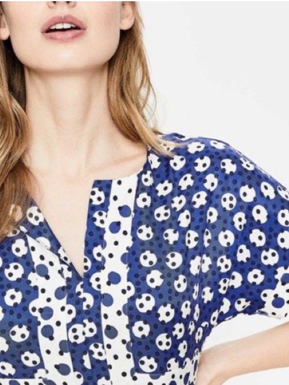 Boden Esmeralda Blue White Midi Dress Size 12